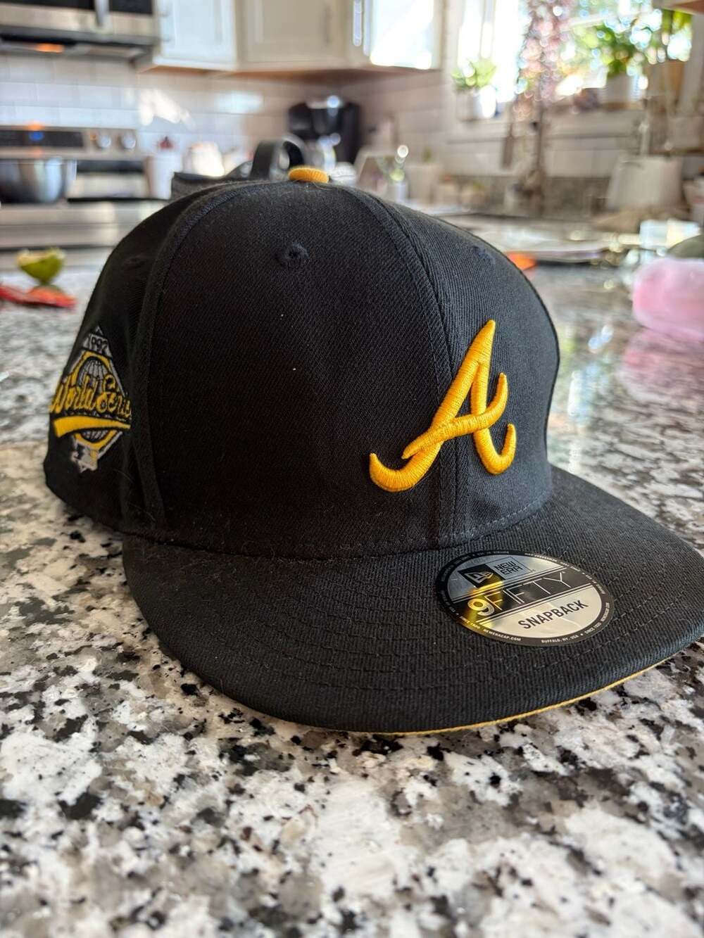 New Era 59FIFTY Fitted Hat Atlanta Braves Cooperstown Collection Black Gold